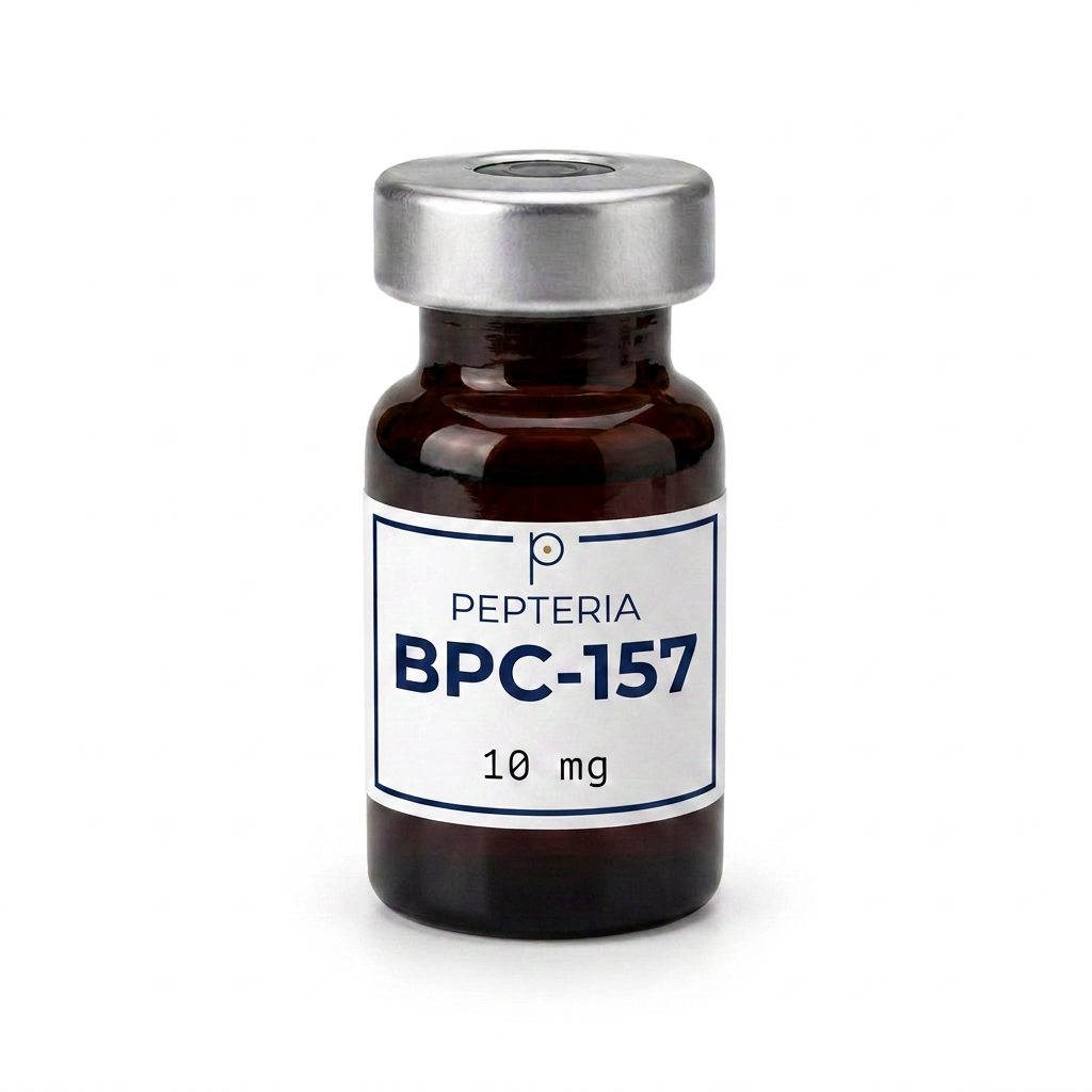 Vial of BPC-157 — Pepteria Laboratories research peptide